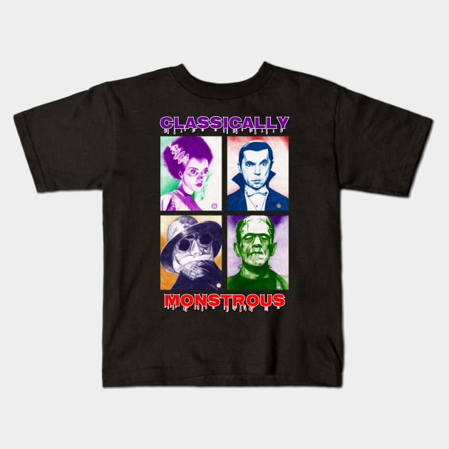 CLASSICALLY MONSTROUS! Kids T-Shirt by Intelligent Designs